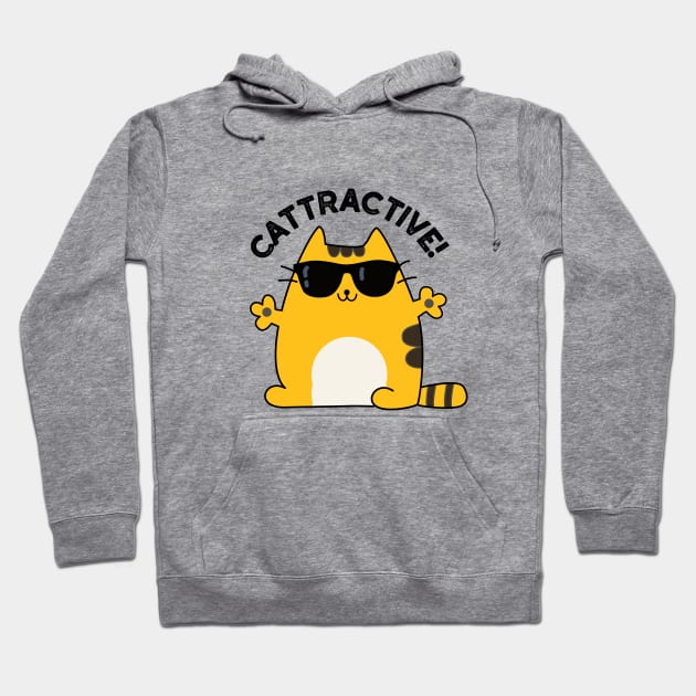 Cattractive Cute Attractive Cat Pun Hoodie by punnybone